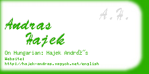 andras hajek business card